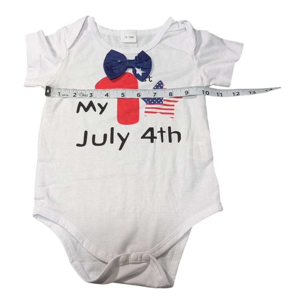 My First 4th Of July- Baby Clothes - 12-18 Months - One Piece- Celebrate the 4th